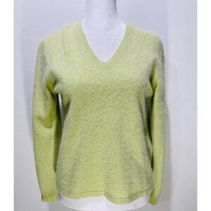 MC Duff finest cashmere yarns sweater green casual winter classic office women S